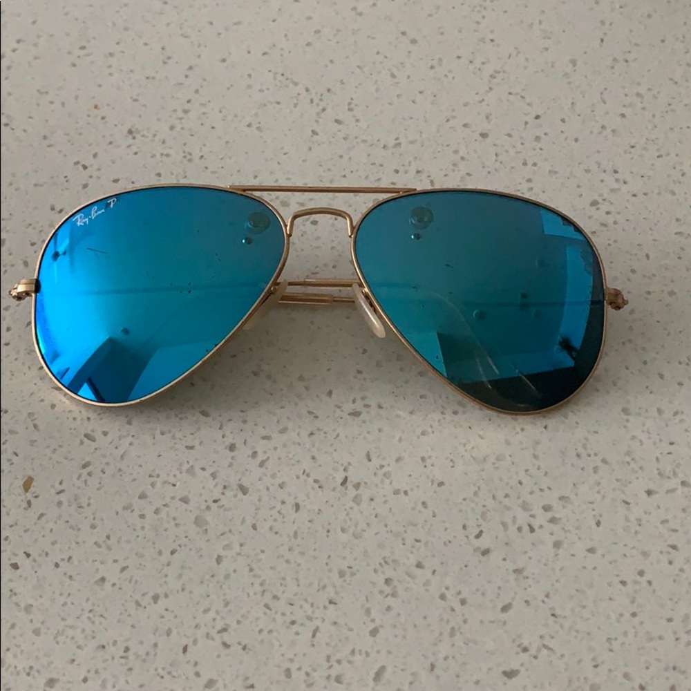 Blue Mirrored Ray Bans Polarized